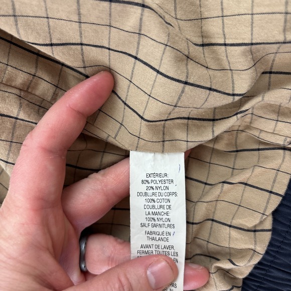 LL BEAN Mens Full-Zip Casual Jacket Large Navy Blue Hand Pockets Classic Preppy - Picture 12 of 13